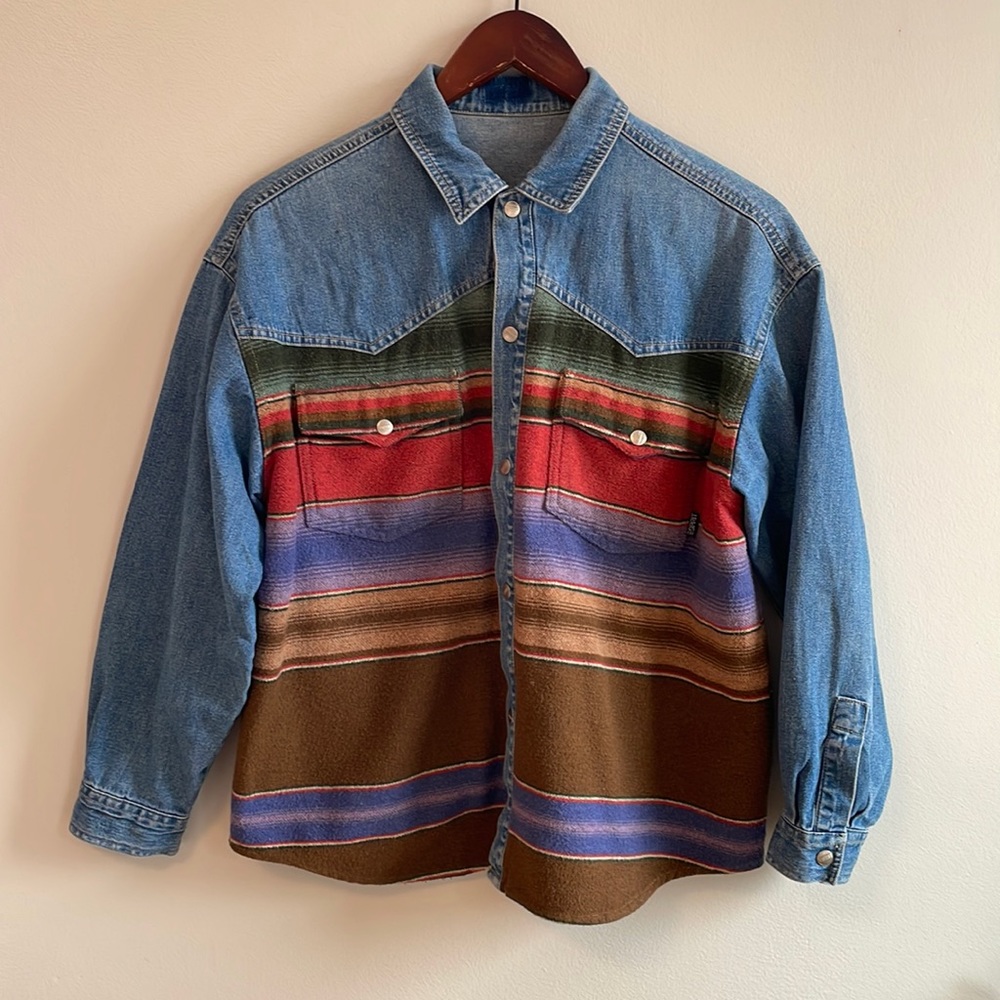 Vintage Esprit Denim and Wool Button Up